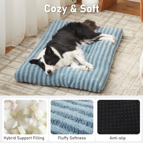 Washable Dog Bed Large Sized Dogs (Blue / 35.0"l x 23.0"w x 3.5"th)