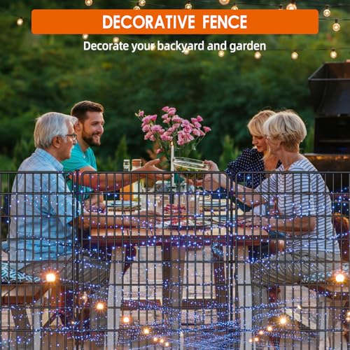15 Panels No Dig Fence with Gate (Black / 15 Panels 32 in(H) X 36.2 ft(L) with gate)