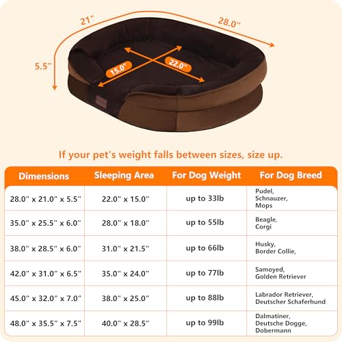 Orthopedic Waterproof Medium Dog Bed Sofa (Medium(28 x 21 x 5.5 inch) / Brown)