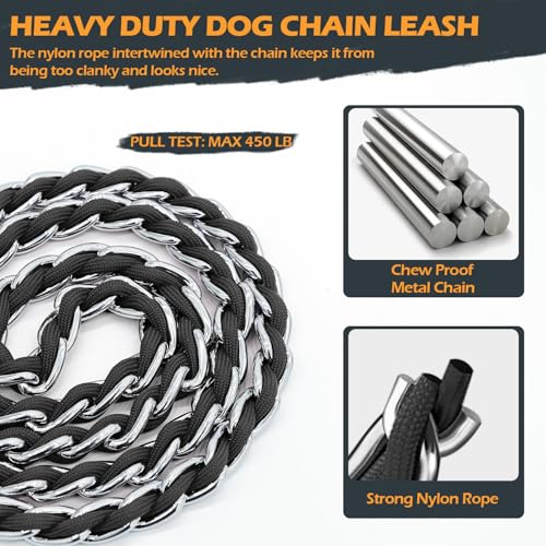 Dog Leash Chew Proof (Black / 4FT(80-150lb))