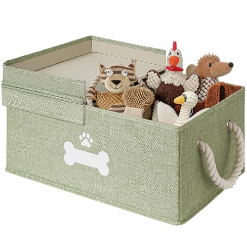 Dog Toy Basket with Double (Green / Large)
