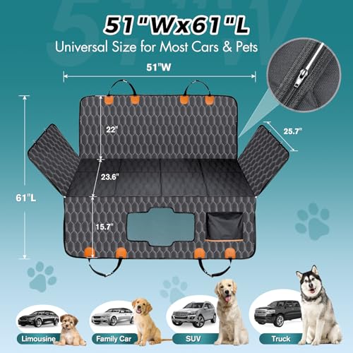 L Back Seat Extender for Dogs (Black / L Pickup Truck/Cars / Mid-Size SUV)