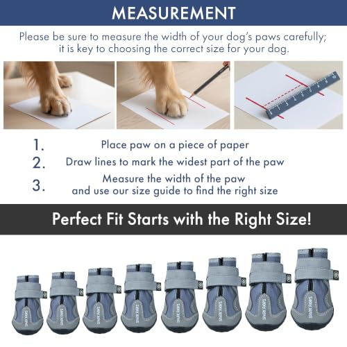 365 Dog Shoes (365 Grey / Size 8: 3"x3.35"(W*L) (Pack of 4))
