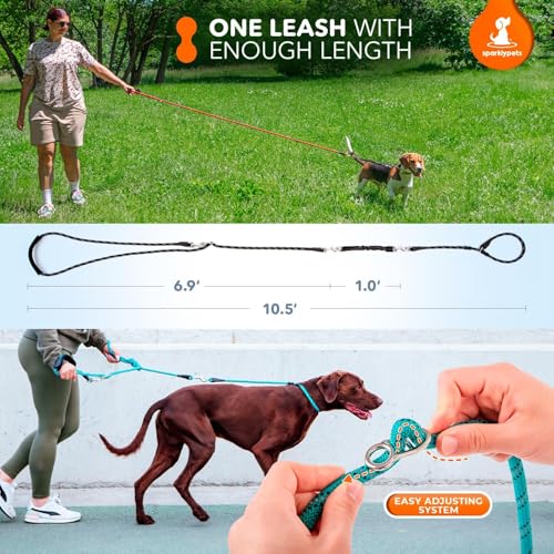 Bungee Rope Handsfree Leash for 1 Dog Medium & Large (Red)