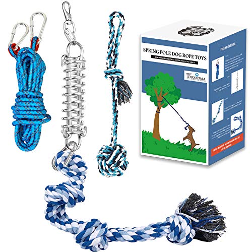 TRSMIMA Spring Pole Rope Toys (Blue)