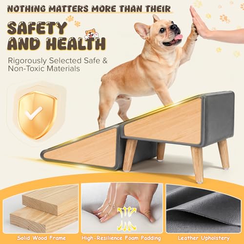 Dog Stairs for Small Dogs 16" H (Grey / 16" H)