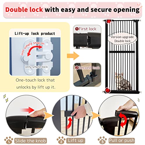 61.02" Extra Tall Pet Gate for Cat Dog 26.38" (61.02" H-black / 26.38"-30.11" W)