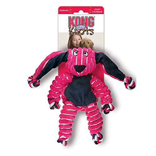 Floppy Knots Durable No‑Stuffing Squeaky Rope & Plush Dog Toy (Bunny / Small/Medium)