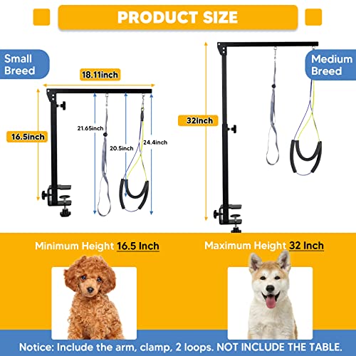 Adjustable Dog Grooming Arms for Small Medium Dogs