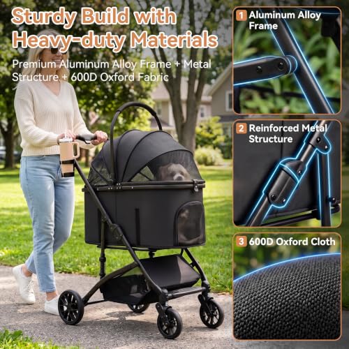 Heavy Duty Pet Stroller (Black)