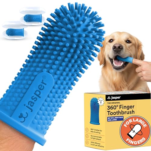 Large Dog Toothbrush (Large Navy Blue (2-pack))