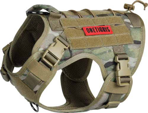 Tactical Dog Harness with Handle Adjustable for Medium Large Dogs (Medium / Multi-colored)