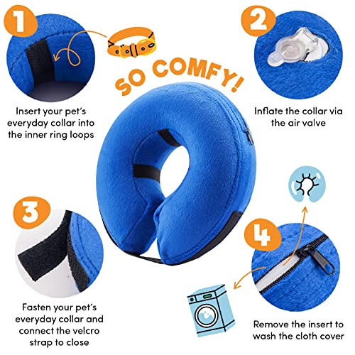 Inflatable Dog Cone Collar Alternative After Surgery XXLarge (Purple / XX-Large[Neck:21"-23"])