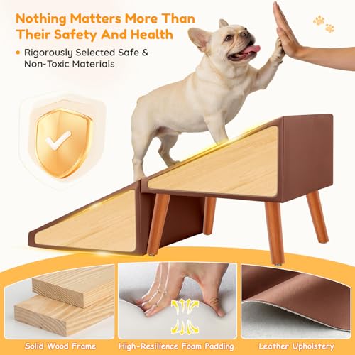 17" H Dog Stairs for Small Dogs (Brown / 17" H)