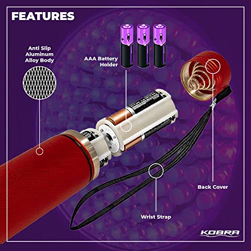 Kobra UV Black Light Flashlight 395nm (Red / 100 LED)