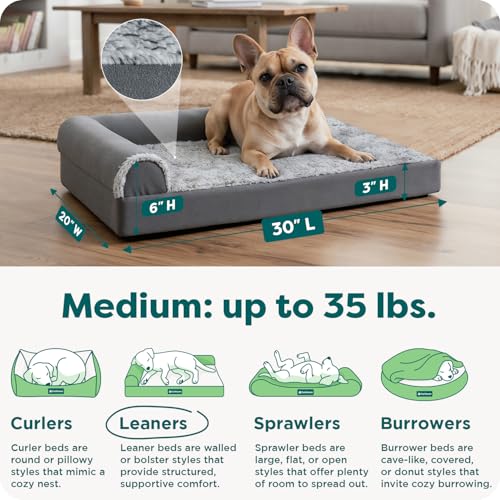 Orthopedic Dog Bed for Medium Dogs (Medium / Stone Gray)