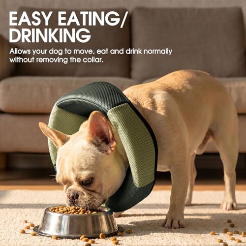Dog Cone Soft Cone for Dogs to Stop Licking (Army Green / Large)