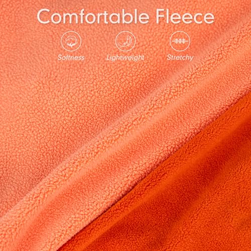 2 Pack Fleece Dog Sweater Pullover Lightweight Reflective Jacket (Medium / Orange & Red)