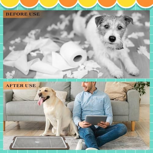Dog Pee Pad Holder Potty Tray Portable Dog Litter Box Toilet Training for Indoor Outdoor Small Medium Large Pet Puppy (Coffee / 25.59 x 18.9 Inches)