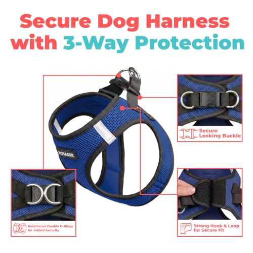 Voyager Step in Air Dog Vest Harness (Royal Blue/Black Trim / L (Chest: 18 - 20.5"))
