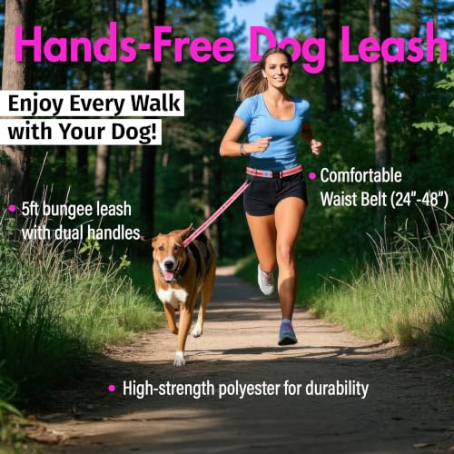 Hands Free Dog Leash (Pink)