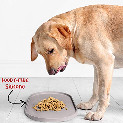 Dog Food Mat Waterproof Dog Bowl Mat (19x11 Inch (Pack of 1) / Dove)