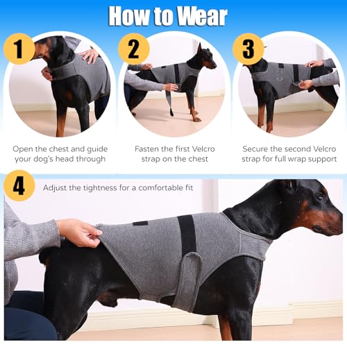 Dog Anxiety Vest (M-Chest(14.1"-22") / Dark Grey)