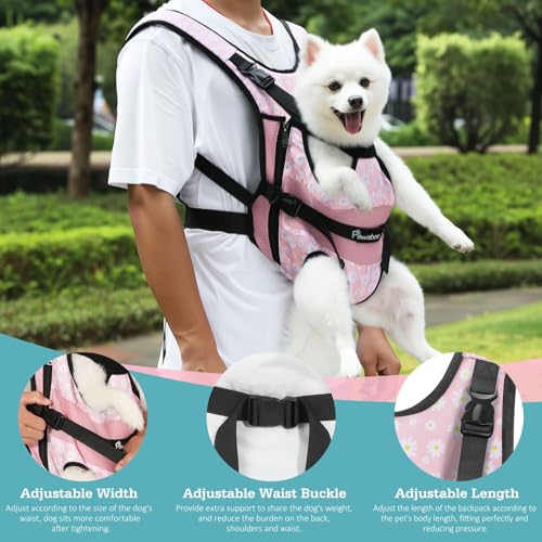 Pet Front Carrier Backpacks for Small Medium Dogs (AA-Pink Daisy / Medium (Pack of 1))