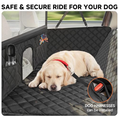 Dog Car Seat Cover & Back Seat Extender (For Car/SUV/Small Truck / black)