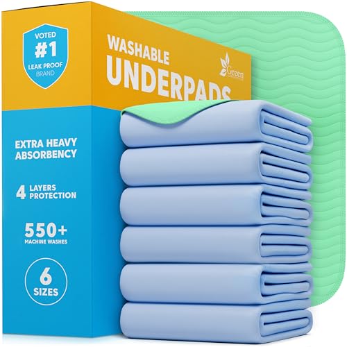 Washable Underpads (Blue/Green / 6 Pack - 34x36)