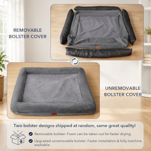 XL Orthopedic Dog Bed Waterproof for Extra Large Size Dogs (Dark Grey / 41.0"L x 29.0"W x 7.5"Th)
