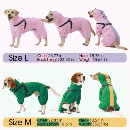 Waterproof Dog Jacket with Hood (Green / X-Large)