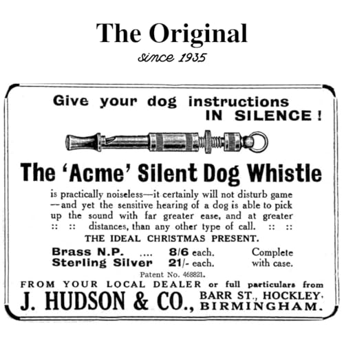 Original 'Silent' Dog Training Whistle no. 535. Adjustable Frequency. Good Sound Quality. Weather (Polished Brass)