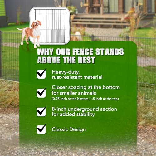 Tall Fence Panels (29” L x 32” H (5 Panels) / Black)