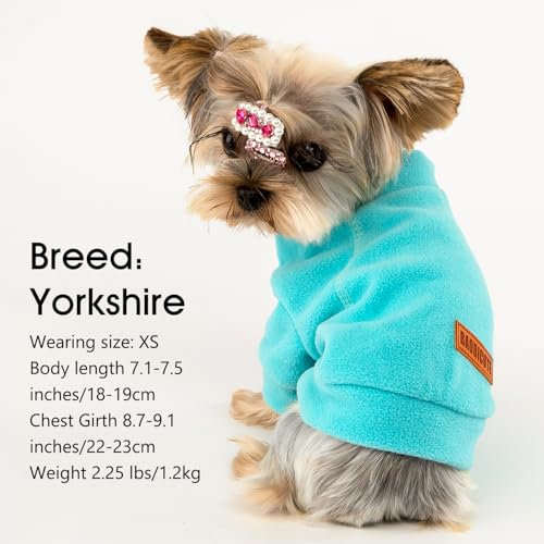 4 Pack Fleece Dog Sweater Clothes for Small Dogs Girls Boys Pullover Turtleneck Dog Sweatshirt Coat Winter Soft and Warm Pet Puppy Sweater Clothes for Cold Weather Spring Autumn Christmas (Blue+Grey+Navy+Dark Teal / XXL)