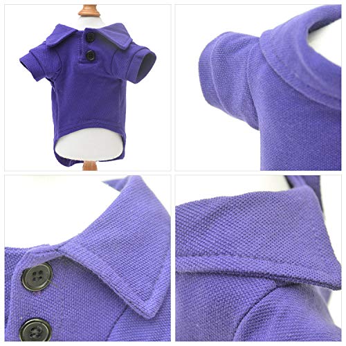 Basic Dog Polo Shirts Premium Cotton (XXL (-55lbs) / Purple)