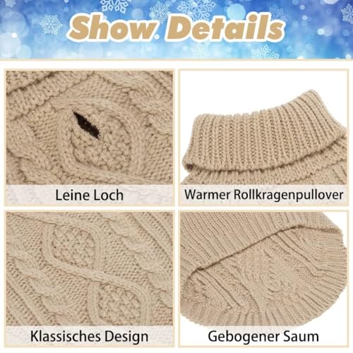 Dog Sweater for Small Dogs (Beige / Small)