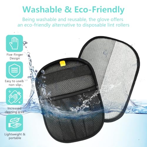 New Upgrade Pet Hair Removal Glove for Dogs & Cats (Black)