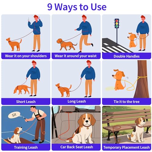 Hands Free Dog Leash by Kazazoo (Blue / L)