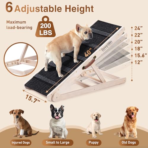 Dog Ramp for Bed (Burlywood(black)/Standard)