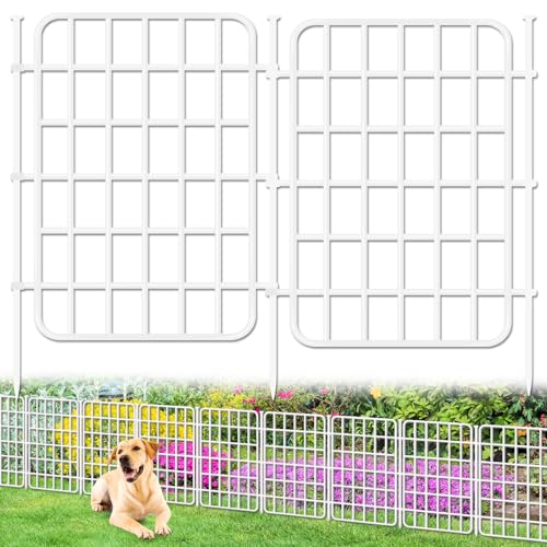13ft x 17in Garden Fence Animal Barrier (White / 12 Panels, 13ft x 17in)