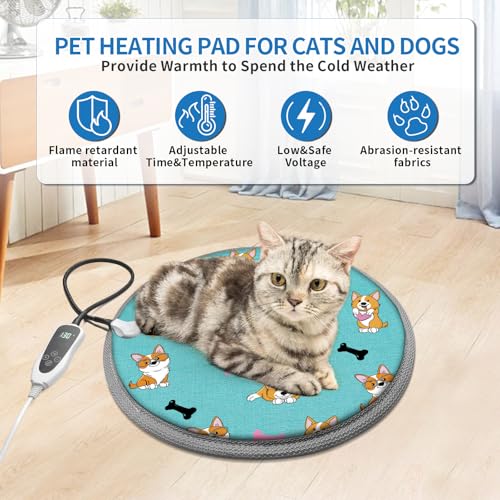 Cat Heating Pad Round (16.0"L x 16.0"W)