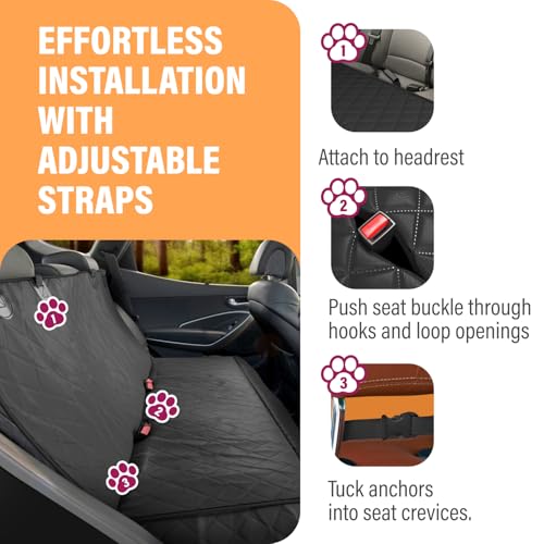 Black XL Dog Car Hammock Back Seat Cover (Black / X-Large (59" x 63"))