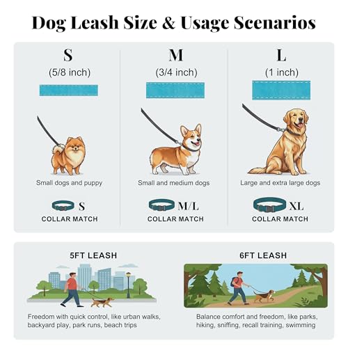 PU Leather Dog Leash for Medium Dogs (Pink / 3/4''x 5FT)