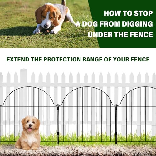 6 Panels No Dig Decorative Garden Fence for Yard (Black / 24 in(H))