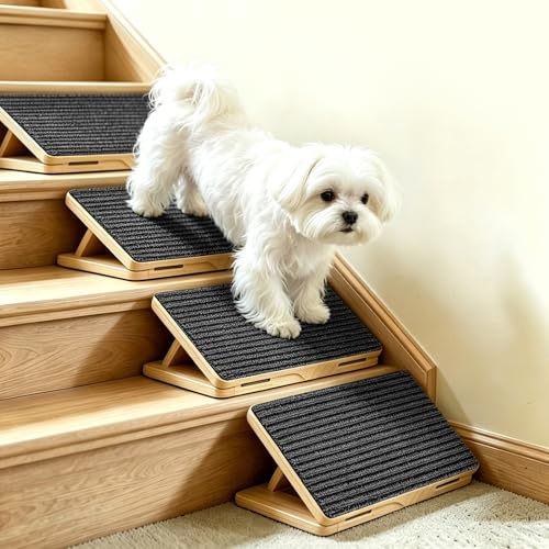 2 Pack Small Dog Ramp for Stairs (Gray / 2)