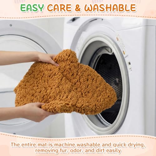 3 Pack Self Warming Pet Bed Leaf Shape Self Heating Cat Dog Mat Washable Thermal Sleeping Pad for Indoor Outdoor Hedgehog (Orange / Small-16"x20")