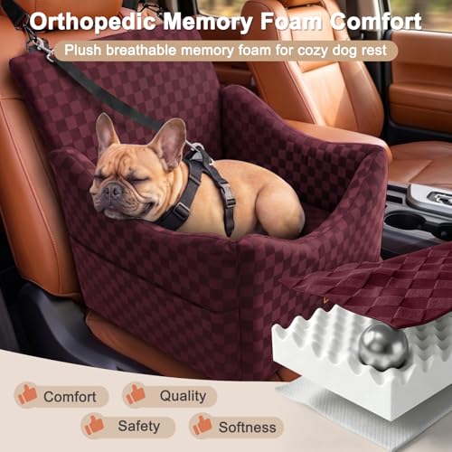 Elevated Dog Car Seat for Small (Medium / Red)