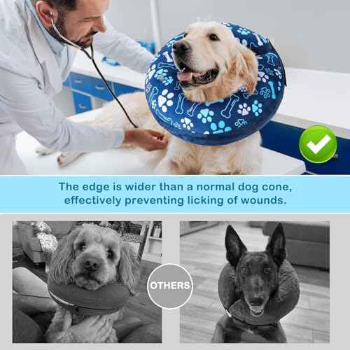 Dog Cone Alternative After Surgery (Blue Footprints / S(Neck 11"-13"))