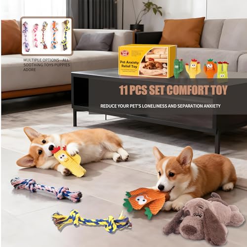 Heartbeat Puppy Toy Dog Anxiety Relief Calming Aid Heartbeat Stuffed Animal Behavioral Training and Sleep Aid Comfort Dog Toy Crate Training Heartbeat Dog Toy for Small Medium Large Dogs (Brown-D)